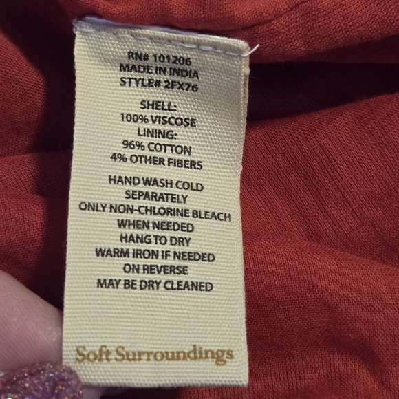 Soft Surroundings Womens Cardinal Cut Out Sleeves Hera Dress Size 18 - Picture 7 of 11